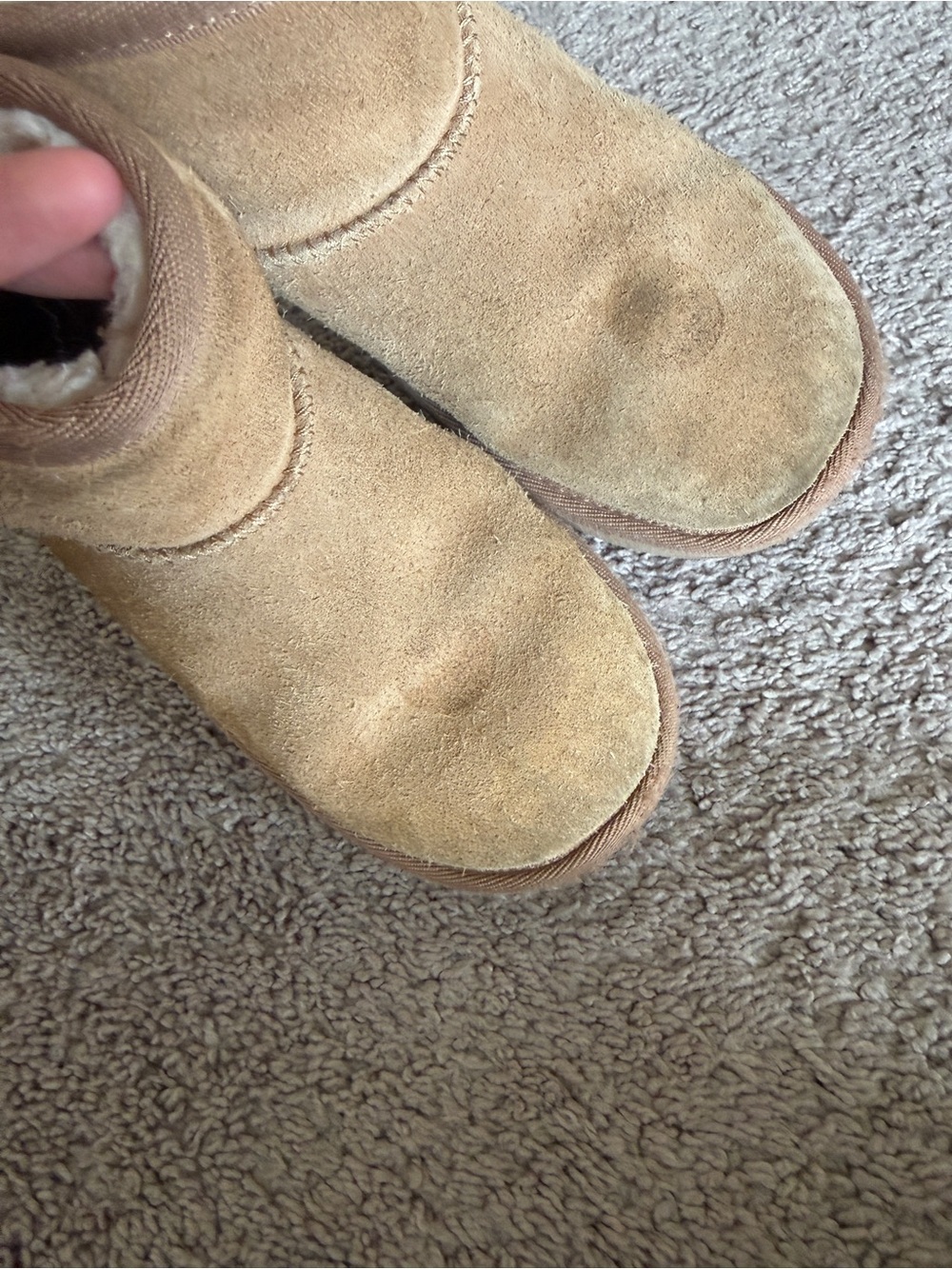 UGG Chestnut Shearling-Lined Suede Slip-On Boots - Picture 9 of 9